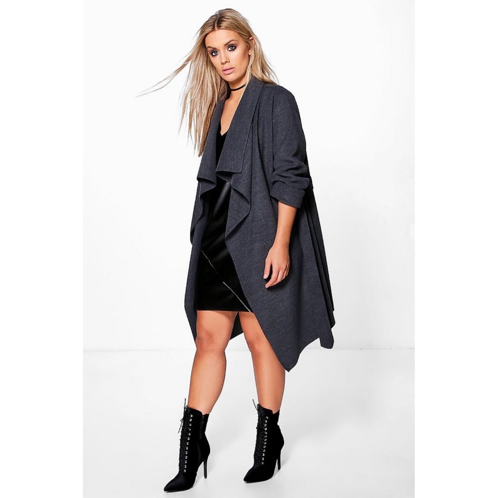 Plus Wool Look Wrap Front Coat